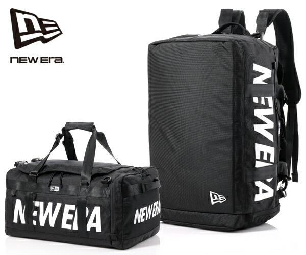 ＼全品エントリーで+P10倍！／【選べるノベルティ付】 NEW ERA ニューエラ ダッフルバッグ 50L 2WAY プリントロゴ （カラー：ブラック） 14521343 | プレゼント ギフト