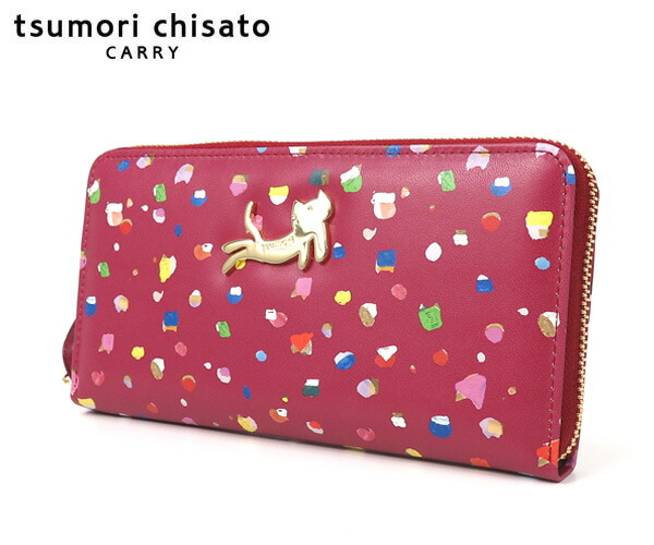 【選べるノベルティ付】tsumori chisato ツモリチサト てんてん ラウンド長紙入れ （色つや：ぶどう酒赤いこと） 057931 | 差し上げ物 差し上げ物
