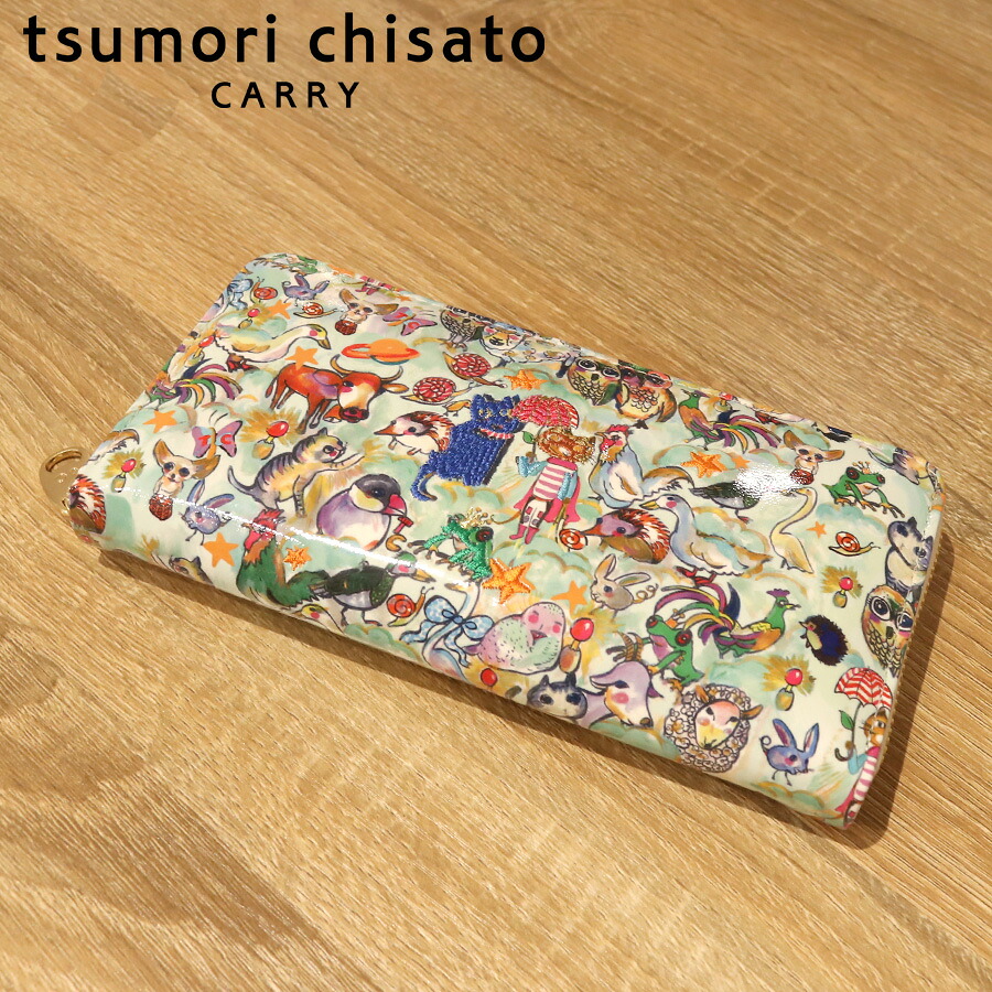 【選べるノベルティ付】 tsumori chisato ツモリチサト 森のどうぶつたち ラウンド長財布 (カラー:ホワイト) 57722 | プレゼント ギフト|COOL CAT