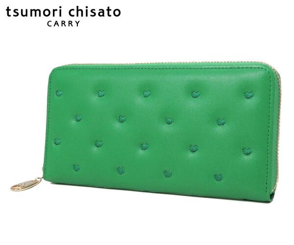 ＼全品エントリーで+P10倍！／【選べるノベルティ付】tsumori chisato ツモリチサト ぷちネコ ラウンド長財布 （カラー：グリーン） 057887 | プレゼント ギフト