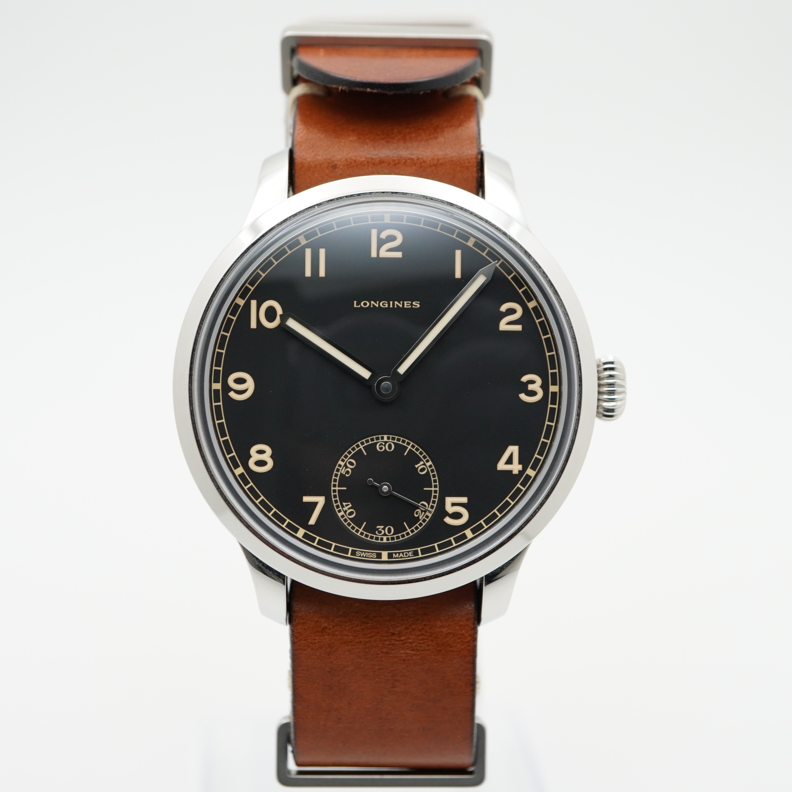 【中古】Longines ロンジン Heritage Military 1938 ヘリテージミリタリー 1938 L2.826.4.53.2 手巻き ステンレス BOX 保証書付 メンズ 腕時計