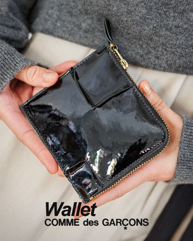 COMME DES GARCONS L字ファスナー財布 WASHED WALLET COMME des GARCONS L字型 ZIPウォレット Washed ブラック(Washed