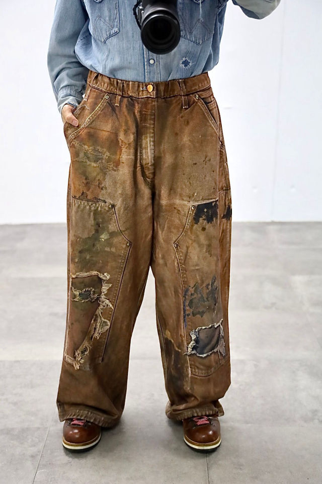 【TALKING ABOUT THE ABSTRACTION / トーキングアバウトジアブストラクション】トーキングアバウト ジ アブストラクション 26SS パンツ PRINT DUCK WIDE PT(26SS-PT-002CH)BROWN☆新作発売！