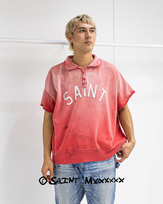 【・・SAINT M×××××× / 仙マイケル】26SS SAINT HALF ZIP SWEAT(SM-MK8-0000-053)RED