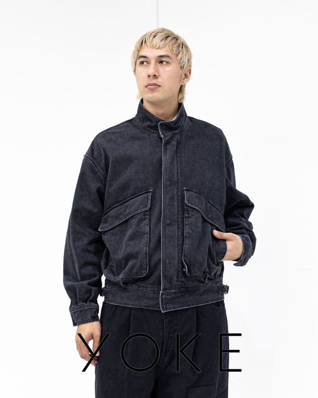 【YOKE / ヨーク】26SS Cotton Denim Stand Collar Blouson(YK26SS01180B)BLACK☆4月11日(土)発売！