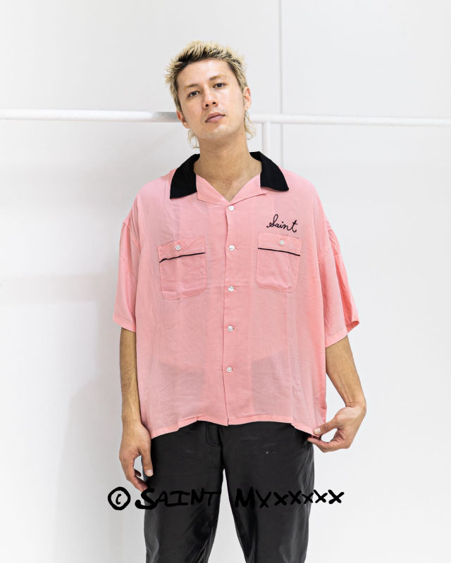 【・・SAINT M×××××× / セントマイケル】26SS BOWLING SHIRT(SM-MK8-0000-036)PINK☆4月29日(水)新作発売！