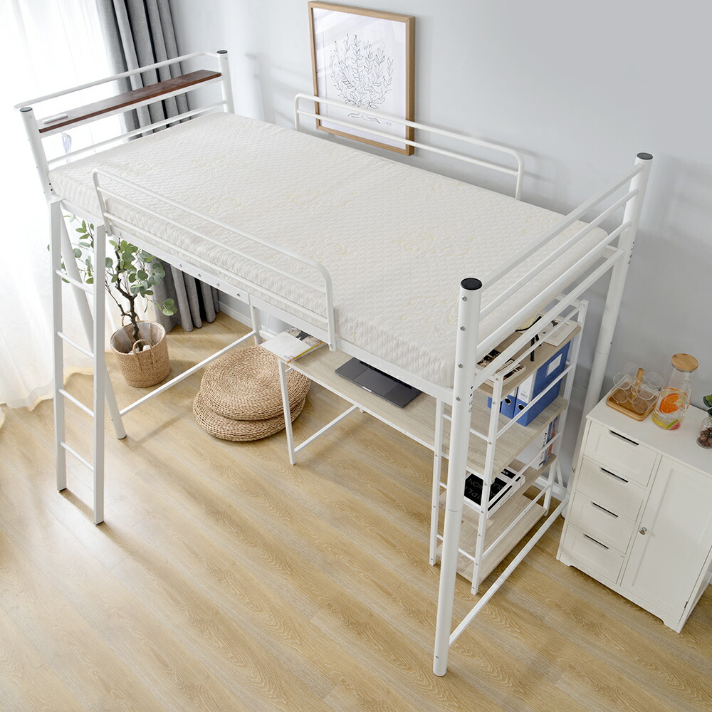 ロフト臥榻 シングル 2way チューブベッド コマ 真ん中 シングルベッド 差込み付き 殿舎付き ハシゴ段段 パウダーコンパクト 保管 北欧 ベット 今めかしい ベッドフレーム パイプ ロフト 易い収納付き 白人 おしゃれインテリア ノリノリ類型 ベッド 科条タイプ 黒 Geo2