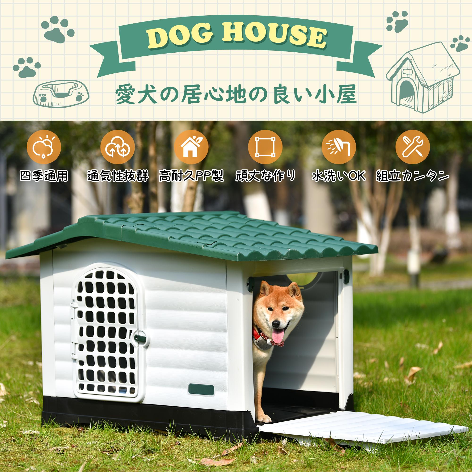 楽天市場】犬小屋 犬舎 ドッグハウス 平屋根 木製 S M L XL 中型犬