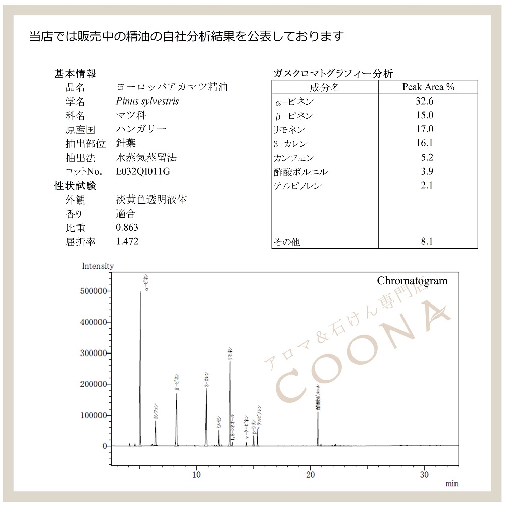 楽天市場 100 ピュア エッセンシャルオイル ヨーロッパ アカマツ 10 Ml 送料無料 メール便 アロマ 石けん専門店coona