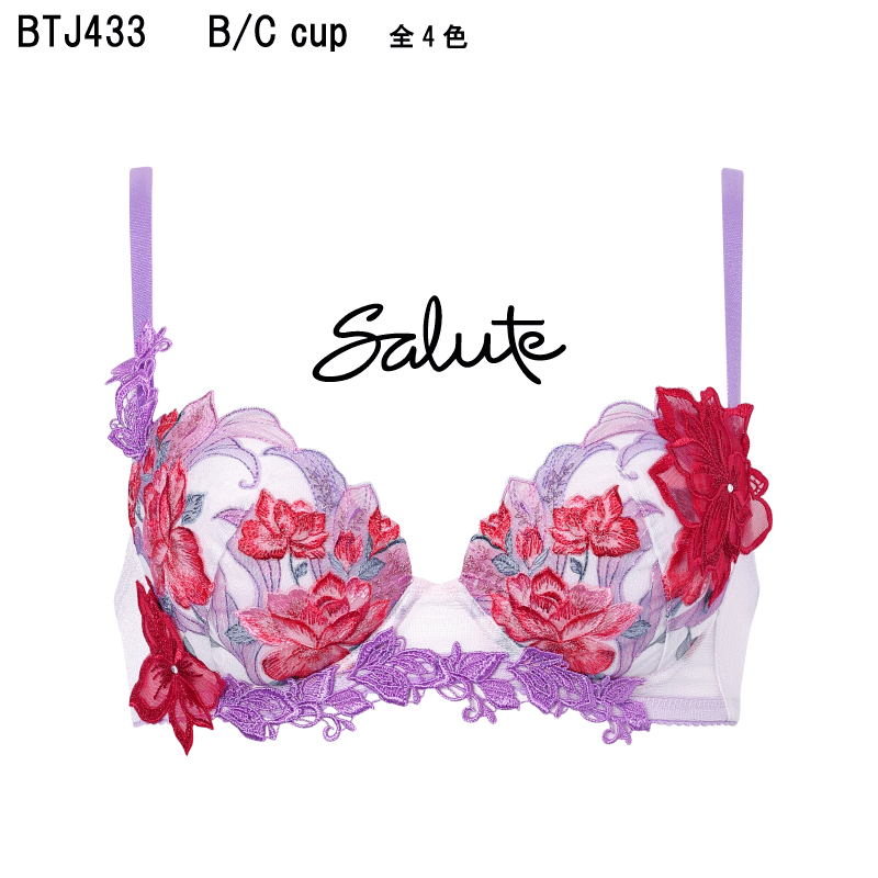 22％OFF【貨物輸送無料】ワコール サルート＜33烏合の衆＞3/4優勝杯 ブラ （プッシュアップタイプ）B/C優勝杯 Wacoal Salute BTJ433