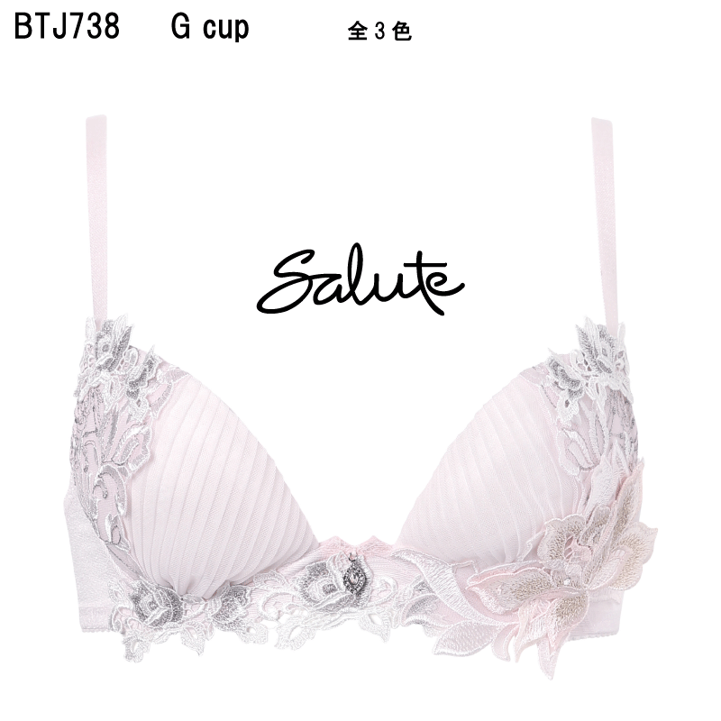 22％OFF【送料無料】ワコール サルート＜38グループ＞3/4カップ ブラジャー（フロントエックスブラ）Gカップ Wacoal Salute BTJ738｜クーパー