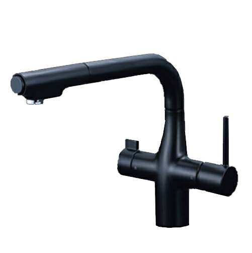 KVK　KM6121ECM5　浄水器専用シングルレバー式シャワー付混合栓 eレバー （水栓本体のみ） マットブラック