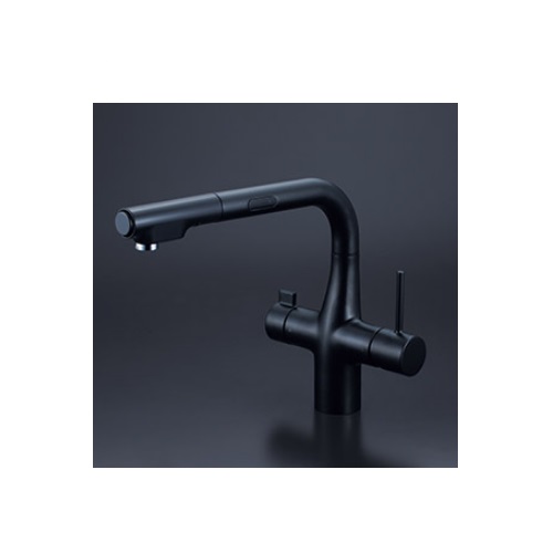 KVK KM6131DECM5 ビルトイン浄水器用シングルシャワー付混合栓(センサー) 電池タイプ マットブラック 浄水カートリッジセット別売|住宅設備機器のcoordiroom