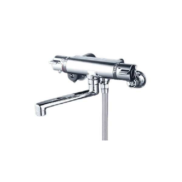 KVK KF800TNS2 壁付サーモスタット式シャワー メッキワンストップシャワーヘッド付(80mmパイプ付)|住宅設備機器のcoordiroom