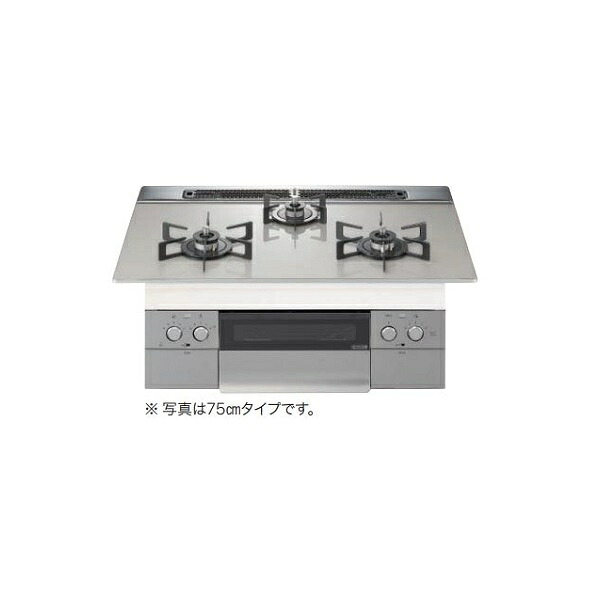 ビルトインコンロ ノーリツ[N3WU6PWAP2STE]ネスト グリル付 75cm ムーンシルバーガラストップ シルキーステンレスフェイス ♪｜住宅設備機器のcoordiroom