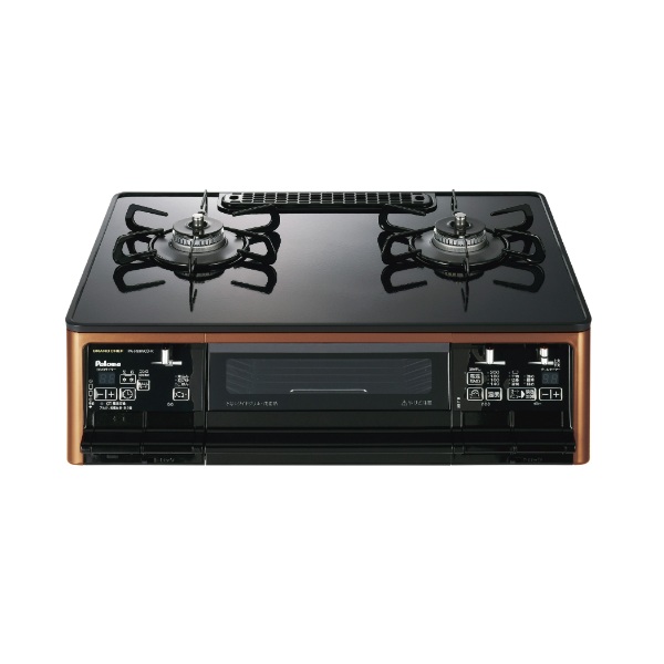 パロマ PA-F99WCD-L ガスコンロ GRAND CHEF PREMIUM 左強火力 59cm 2口 水なし両面焼グリル クリアパールブラック ラ・クックグラン同梱|住宅設備機器のcoordiroom