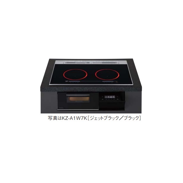 パナソニック KZ-A1W7K IHクッキングヒーター ビルトインタイプ 幅75cm Aシリーズ 2口 トップ:ジェットブラック|住宅設備機器のcoordiroom