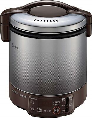 ガス炊飯器 リンナイ　【RR-100VQT-DB 都市ガス用】　こがまる VQTシリーズ タイマー・電子ジャー付 2～10合 ダークブラウン 専用ガスコード別売 ［■］｜住宅設備機器のcoordiroom