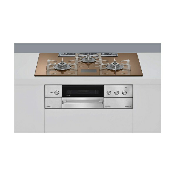リンナイ RHS72W38M12VNSTW ビルトインコンロ 幅75cm DELICIA(デリシア) 強火力(左･右) スパークリングカッパー ザ･ココットラウンド付属 ♪