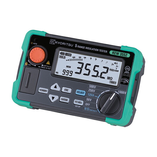共立電気 KEW 3552BT デジタル６レンジ絶縁抵抗計