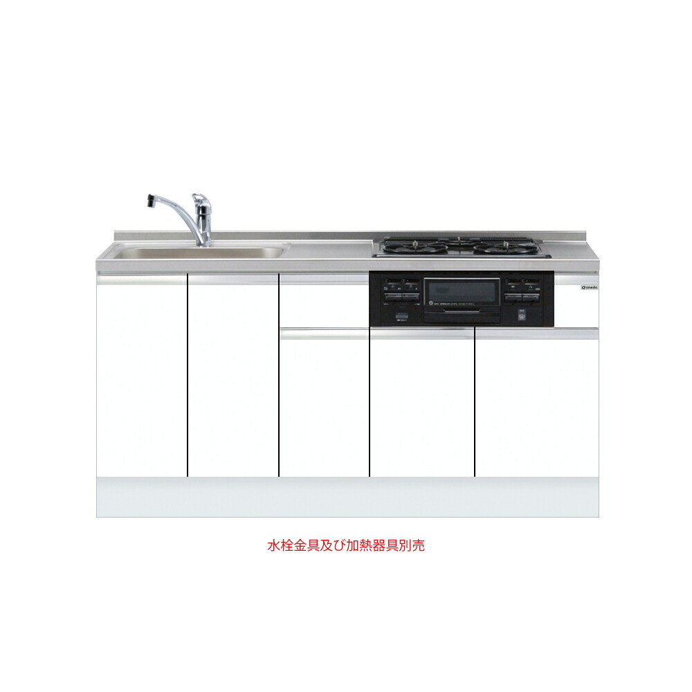 onedo/ワンド/旧マイセット KTD6-85-165DS3G-(左/右)-[SW] ホワイト KTD6型 深型 ビルトイン流し台 トップ出し ベースキャビネット 間口165cm 奥行60cm ♪