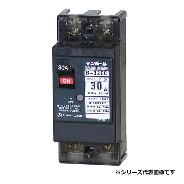 テンパール工業　B32EC30F　配線用遮断器 経済タイプ Eシリーズ 30AF 2P2E 100-100/200-200-415V 30A 埋込形