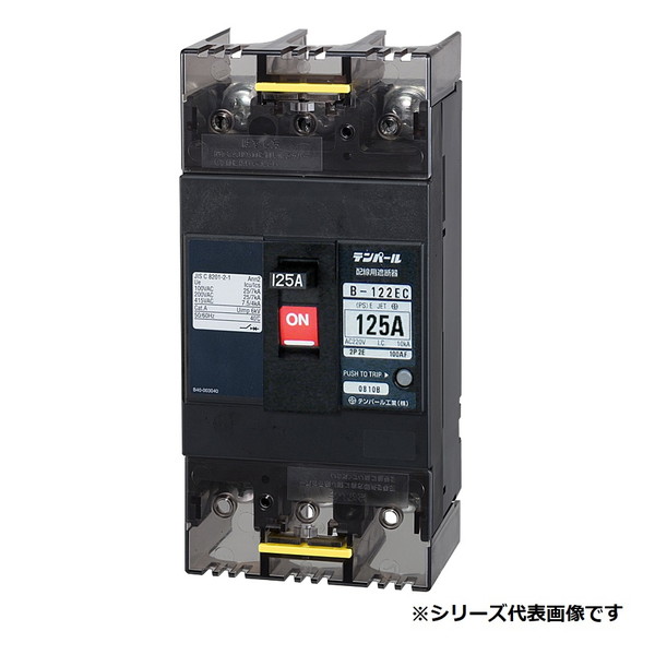 テンパール工業　B122EC06　配線用遮断器 経済タイプ Eシリーズ 125AF 2P2E 100-100/200-200-415V 60A 表面形