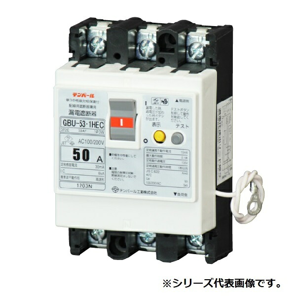 テンパール工業　U5301HEC3030　パールテクト漏電ブレーカ 住宅用分電盤 パールテクト組込専用 フラットハンドル 単3中性線欠相保護付 30A 30mA