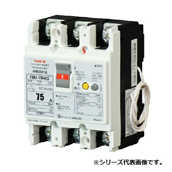 テンパール工業　U73HKC7530　漏電ブレーカ 住宅用分電盤 パールテクト組込専用 フラットハンドル 太陽光発電システム用 商用側主幹用 75A 30mA