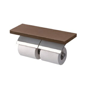 トイレ関連 TOTO　YH63BKS　棚付二連紙巻器 めっきタイプ 芯棒可動タイプ メタル製(棚 天然木製) [■]｜住宅設備機器のcoordiroom