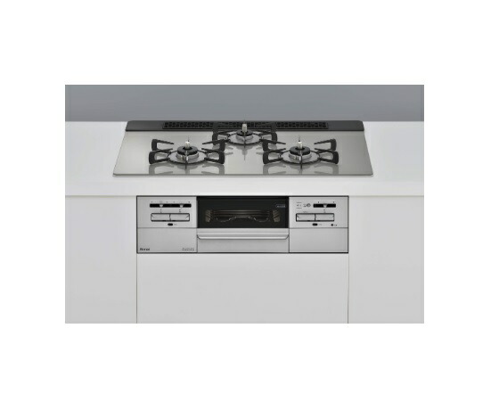 リンナイ [RHS71W35T2DGAVW プロパン用] ビルトインコンロ プロパン 75cm 強火力(左・右) Mytone(マイトーン) シルキーシルバー ココットプレート付 ∀画像