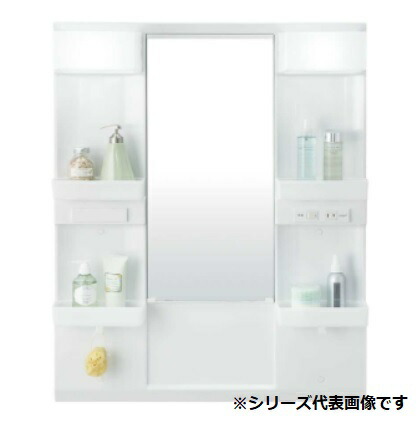 LIXIL/INAX　MPV1-751XFJU-G　ミラーキャビネットのみ PVシリーズ 1面鏡 鏡裏収納なし LED照明2灯 くもり止めコートあり 直結仕様 750×178×1000(mm) [♪◆]