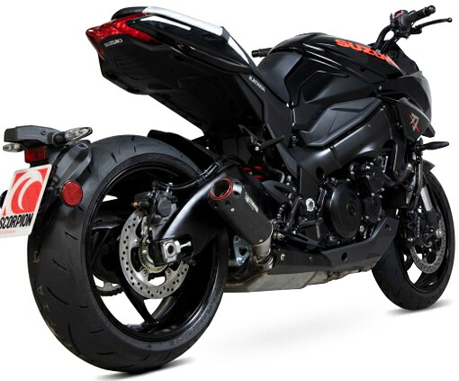 SUZUKI KATANA カタナ 19-【SCORPION】（スコーピオン） RED POWER スリップオン ブラックステンレス / チタニウム