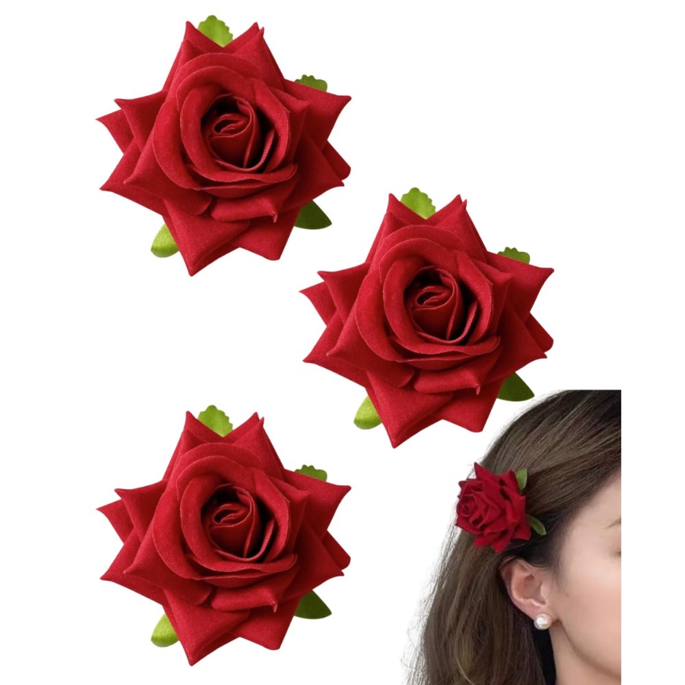 立体ミニ薔薇 ベビーヘアクリップ ヘアピン ヘアゴム 薔薇 バラ 花 立体 2561-000886.jpg
