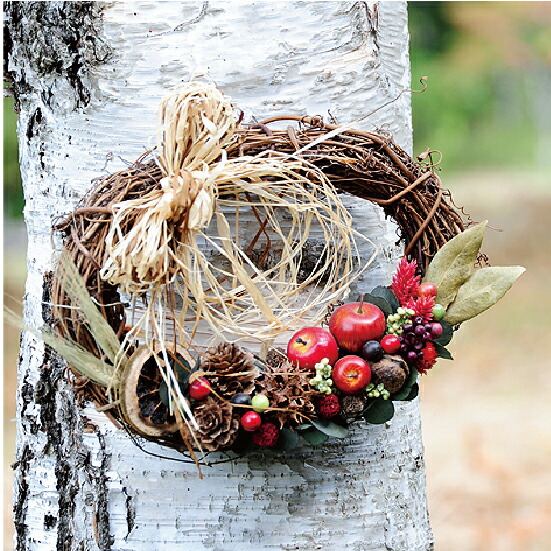 楽天市場】ドライフラワー リース 玄関 秋色 ポップなドライフラワー