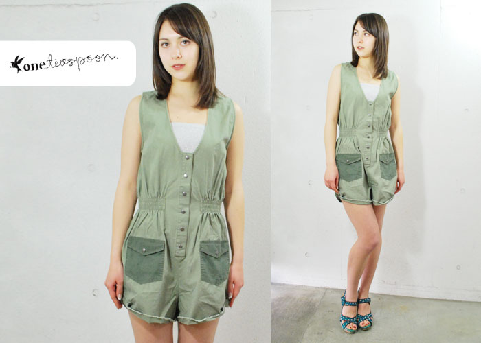 one teaspoon khaki jumpsuit