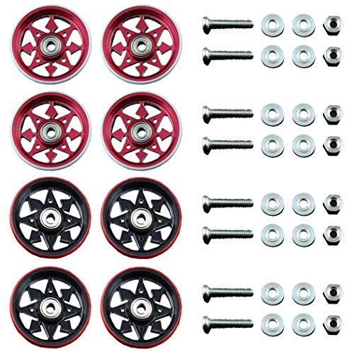 HAMILO ミニ四駆用ベアリングローラー アルミ合金 パーツ 19mm プラリング付属 8個セット