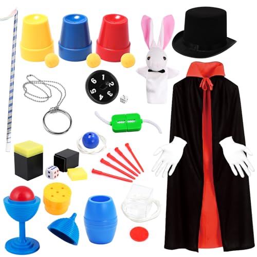 [Skirfy] 手品 グッズ おもちゃ 12種類 マジックグッズ 手品グッズ 手品用品 マジック用品 マジックセット 手品用ステッキ 魔法の袋