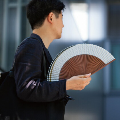 和紋 扇子 紳士用短地扇子 男性用 おしゃれ ブランド 袋付き 扇子セット 京都 京扇子 老舗 ギフト 浴衣 贈り物 プレゼント メンズ 高級 吉祥 古典 小紋 麻の葉 石庭 波しぶき 父の日 Schwimmbad Delphine De