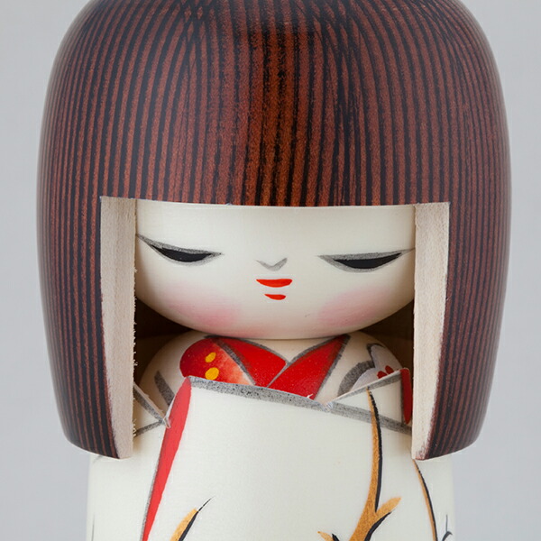 卯三郎こけし 春の夢 田中晃常 伝統 こけし 創作こけし 民芸 日本製 人形 木 置物 白 女の子 花 梅 おかっぱ 着物 かわいい おしゃれ 手作り 和 雑貨 和雑貨 和小物 デザイン 職人 お土産 日本土産 インテリア Japanese Doll お中元