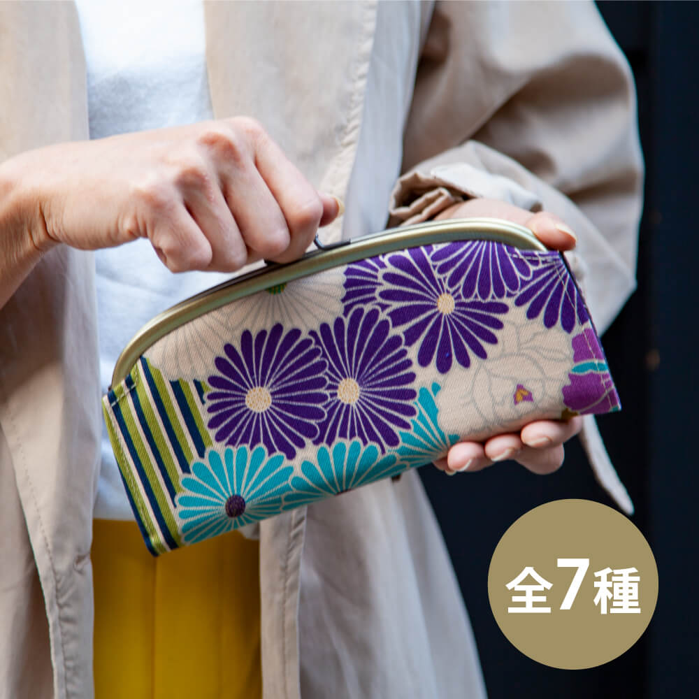 がま口 長財布 レトロフラワー がま口財布/和柄/財布/長財布/レディース/ロング/薄い/スリム/春財布/がま口クラッチ/がまぐち/ガマ口/さいふ/サイフ/和/ギフト/プレゼント/ブランド/ピンク/30代/40代/50代