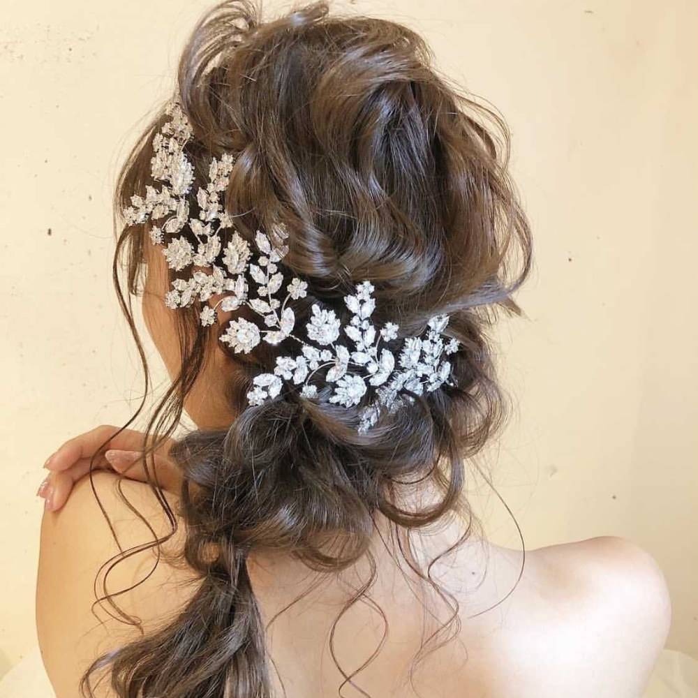 【ウェディング ブライダル 花嫁 ヘッドアクセ】【ヘッドドレス】EmmaFloralHeadJewerly/ブライダルアクセサリー【結婚式 アクセサリー ヘッドコサージュ】【前撮り 披露宴 二次会 ブライダルアクセサリー】