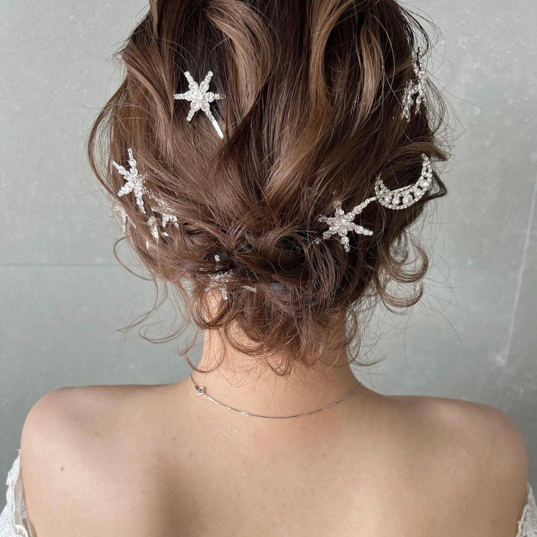 【ウェディング ブライダル 花嫁 ヘッドアクセ】【ヘッドドレス】Henrystar8本セットヘッドドレスウェディングアクセサリー【結婚式 アクセサリー ヘッドコサージュ】【前撮り 披露宴 二次会 ブライダルアクセサリー】