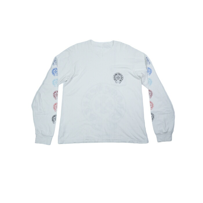 CHROMEHEARTS 青と白のラグラン長袖シャツ Sサイズ クロムハーツ ブルー＆ホワイト LS Tシャツ |勝利路市場