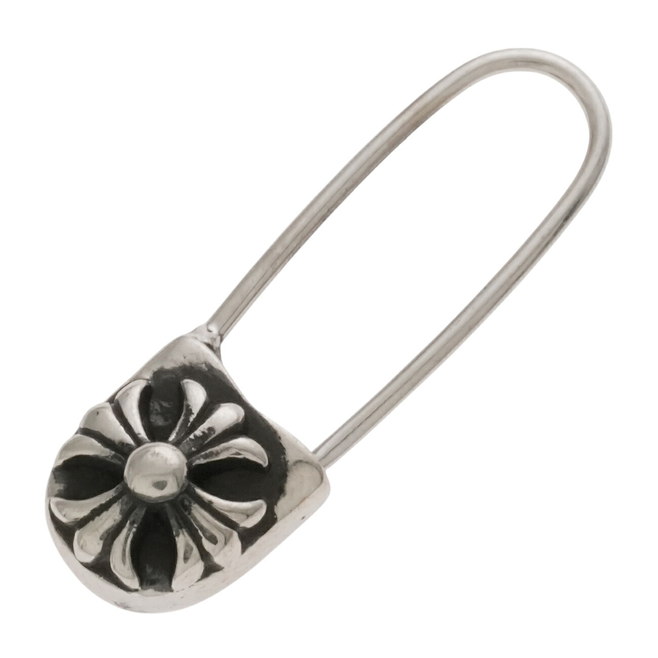 クロムハーツ(chrome hearts) セーフティいの一番 CHつけ加える SAFETY PIN CH PLUS 【しろがね色ピアス】 中古