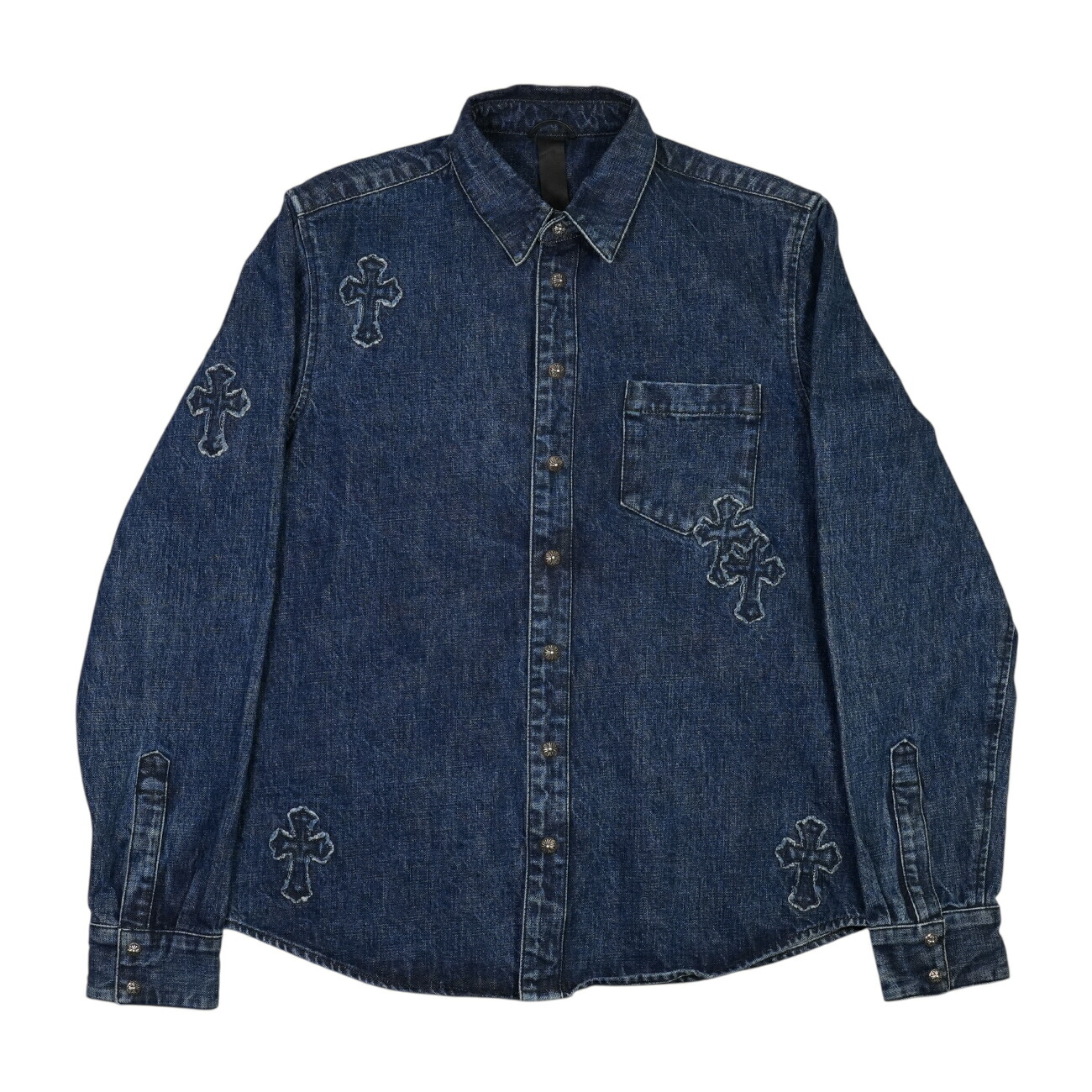 クロムハーツ ブラックデニム ウエスタンシャツ オールド 楽天市場】CHROME HEARTS LARGE BLACK DENIM SHIRT クロムハーツ
