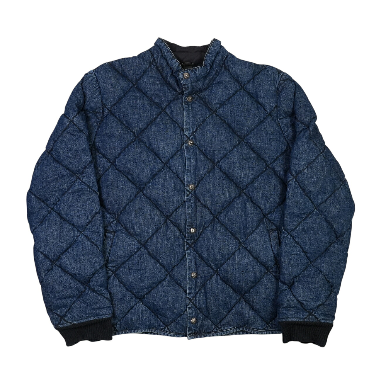 【マラソン中8%OFFクーポン！】クロムハーツ(chrome hearts) TEENAGE KICKS デニムキルティング中綿ダウンジャケット L アクセサリー シルバー925 メンズ レディース 人気 正規品