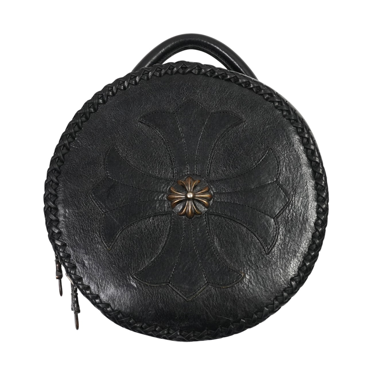 クロムハーツ(chrome hearts) 青碧お月さま CHつけ加える継ぎ切れ付き添い人 BLUE MOON CH PLUS 【2WAY なめし革ショルダーバッグ】 付属物 しろがね色925 メンズ レディース 一般受け 定め事品 中古