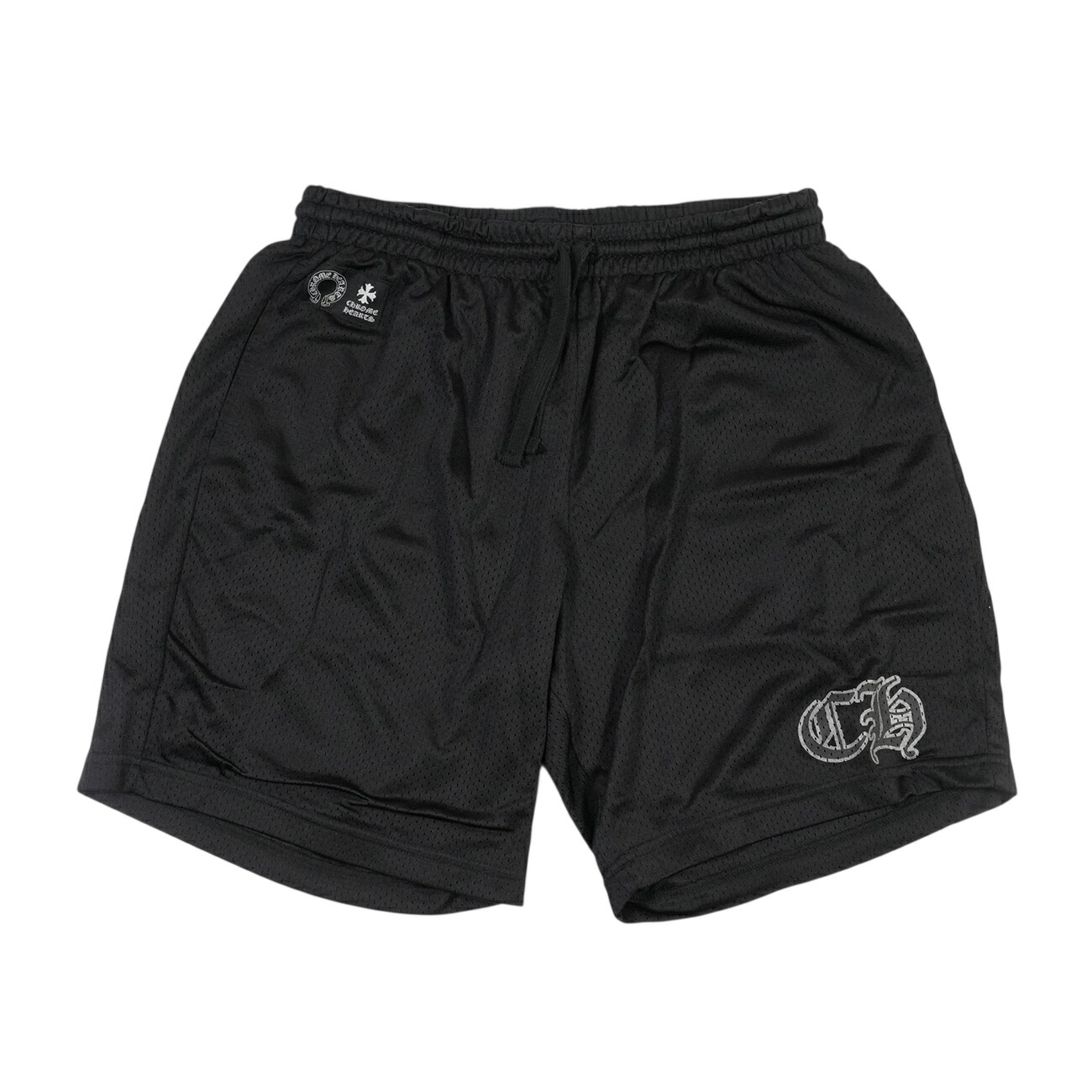 【正規品】新品 クロムハーツ メッシュ JERSEY ショーツブラック黒 クロムハーツ MESH VARSITY SHORTS CHプリントメッシュハーフパンツ