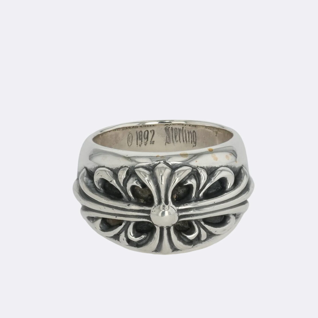 【マラソン中8%OFFクーポン！】クロムハーツ(chrome hearts) フローラルクロス FLORAL CROSS【シルバーリング】 14号